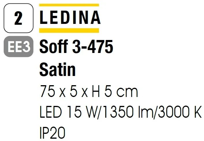 Aplica liniara LED pentru oglinda baie Ledina, satin chrome finish, 75cm