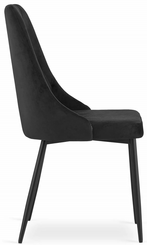 Scaun de sufragerie IMOLA din catifea neagra