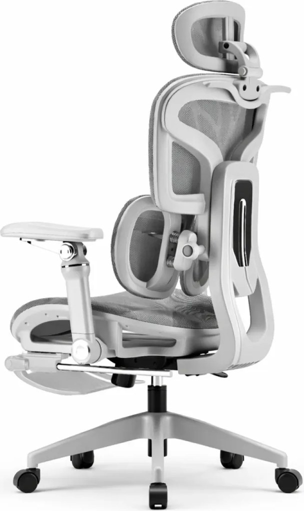 AEROMAX PRO SLIDING Scaun ergonomic, Sezut Translatie, cotiere 6D, Tetiera 3D, Suport lombar dublu ajustabil, Suport picioare, Umeras, Full Mesh, Gri