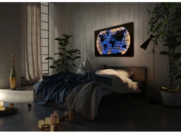 Li-Go 4709/DUB2 - Decorațiune LED de perete RGBW, LED/24W/230V, 125x74 cm, stejar + telecomandă