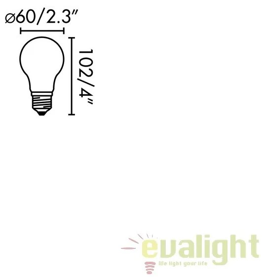 BEC LED E27 dimabil 8W A60 2700K lumina calda 17485