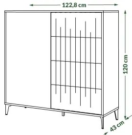 Dulap cu sertare RONJA taupe/negru