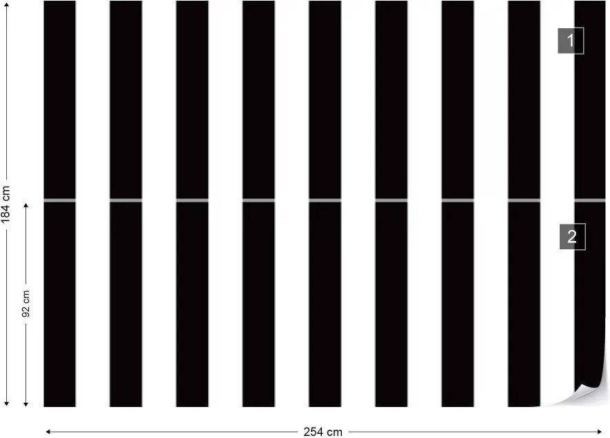 GLIX Fototapet - Black And White Stripes Vliesová tapeta  - 254x184 cm