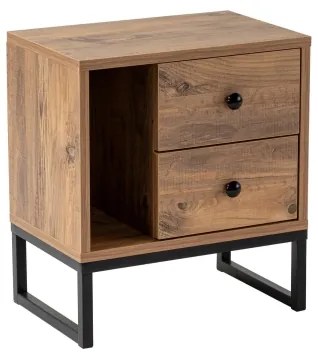 Noptieră GLIMMER 50x45,2 cm pin atlantic/negru