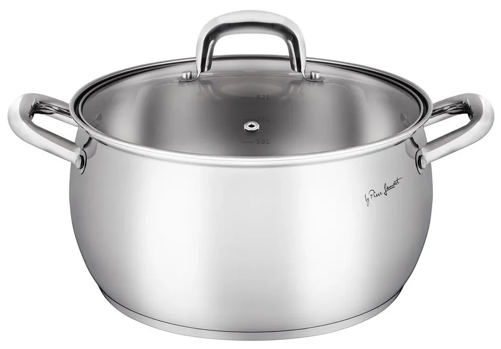 Oală cu capac 24 cm oțel inoxidabil Lamart