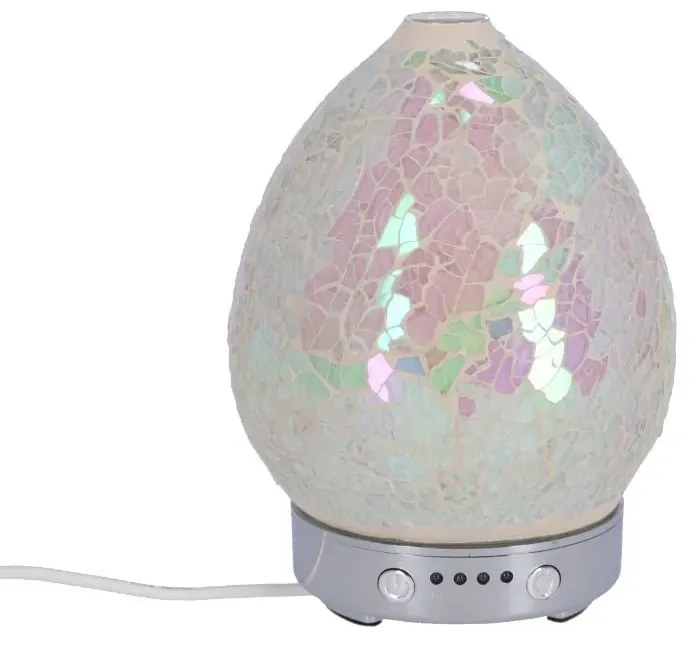 Lampa de masa cu difuzor aromaterapie Mozaic Bianco h 16 cm