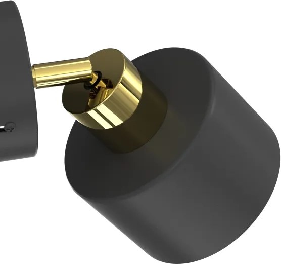 Aplica de perete tip spot PARKLA 1xE27/15W/230V negru/auriu