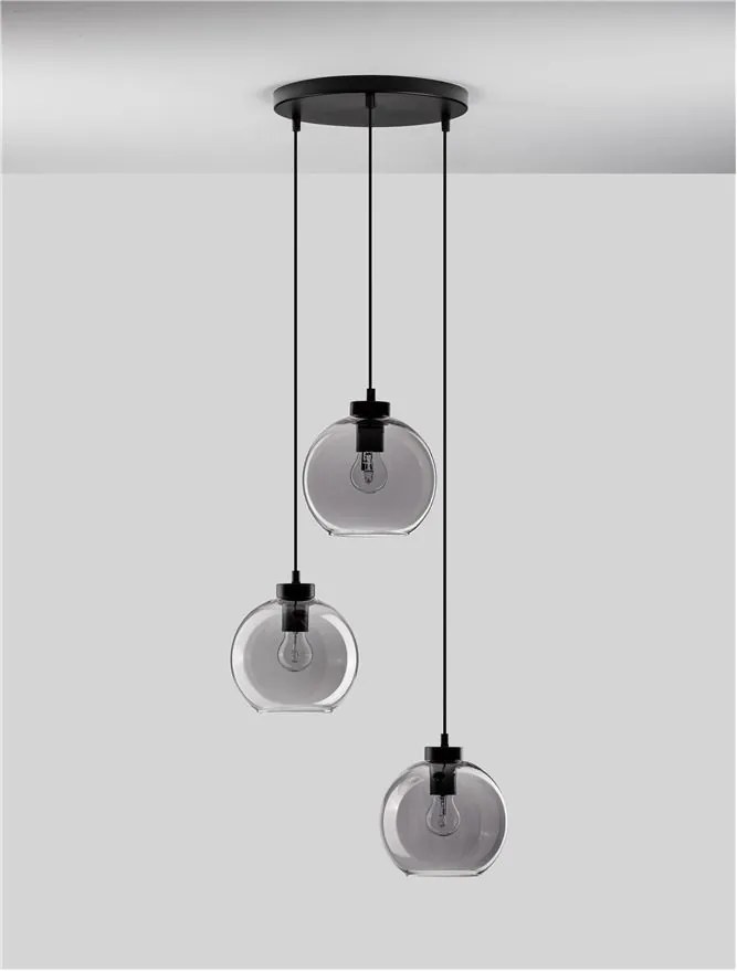 Lustra cu 3 pendule modern PALMER fumuriu
