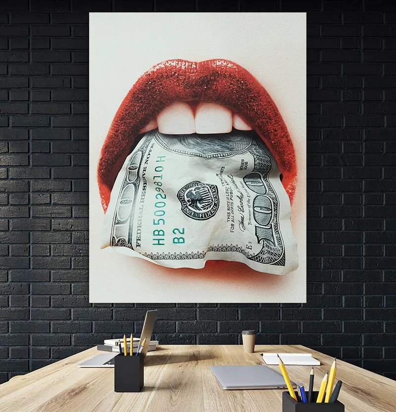 Tablou canvas Eating Money 120x80 cm