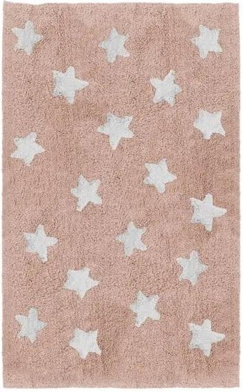 Covor pentru camera copiilor Tanuki Stars, 120 x 160 cm, roz
