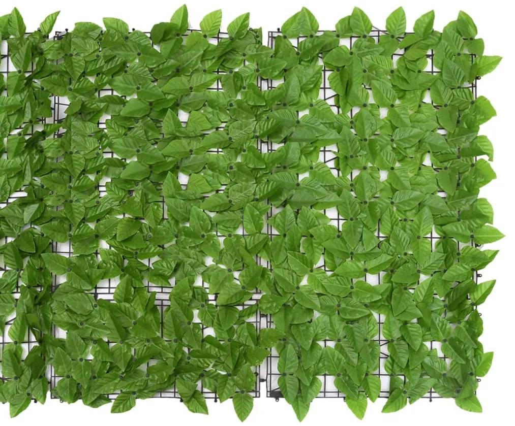 Paravan de balcon, frunze verzi, 400x100 cm Verde, 400 x 100 cm