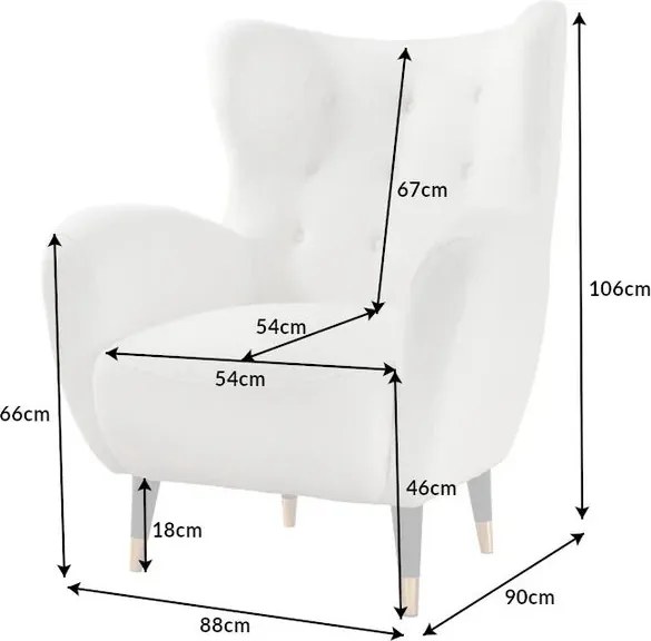 Fotoliu Clasic, Tesatura Boucle, Alb, Don A-45970 VC