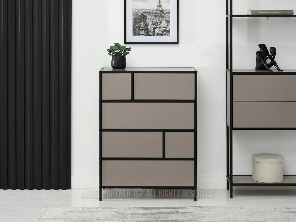 Comodă Soren Kom (bej + negru). Promo -23%. 1110762