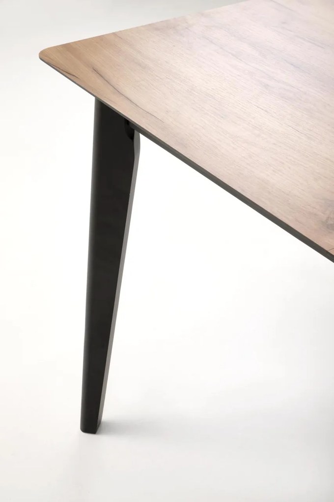 Masa extensibila Gulian stejar/negru L140-180 x l80 x H76
