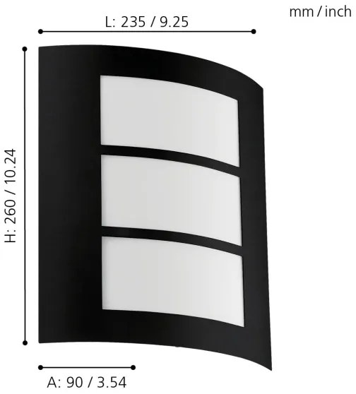 Aplică de exterior CITY 1xE27/40W/230V IP44 Eglo 99567
