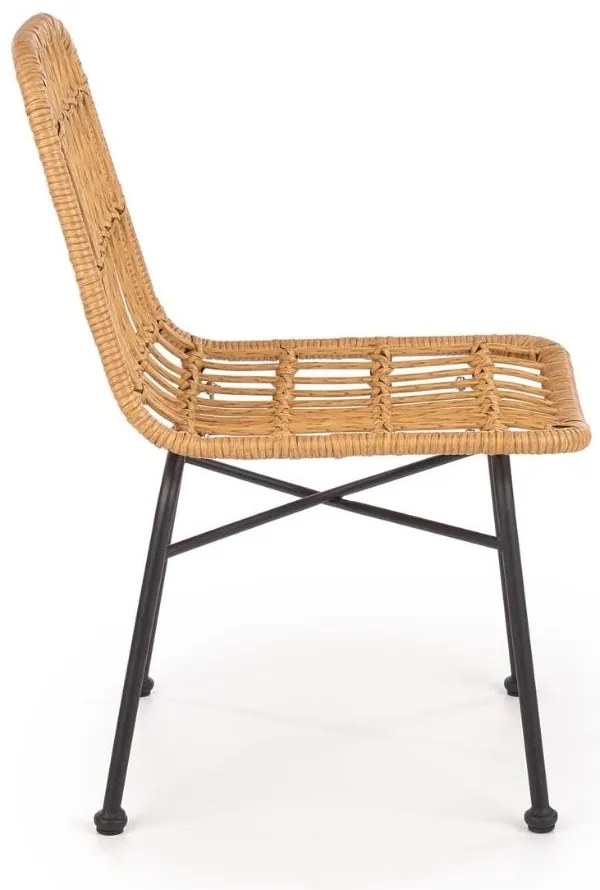 Scaun de gradina Hilda, lemn natural / negru