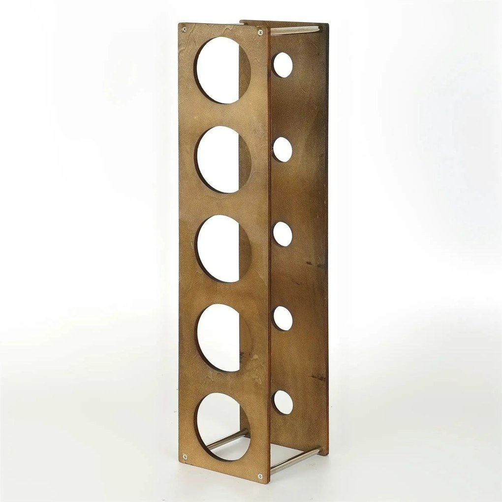 Suport sticle vin 792EVL4307, nuc/crom, PAL/metal, 14x15x60 cm