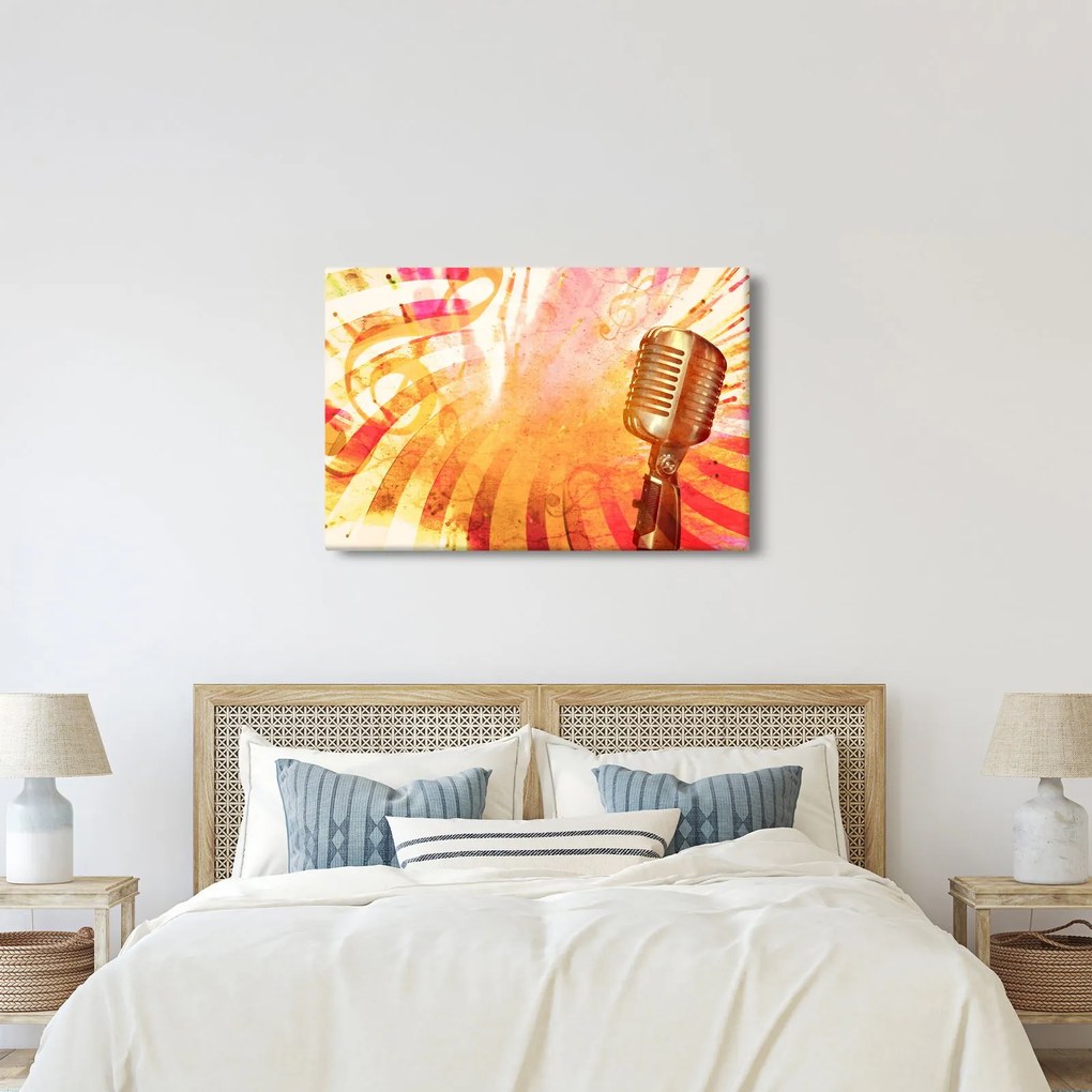 Tablou - Microfon retro (90x60 cm)