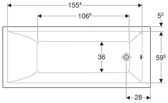 Cada baie dreptunghiulara Geberit Selnova Square 170x70 cm