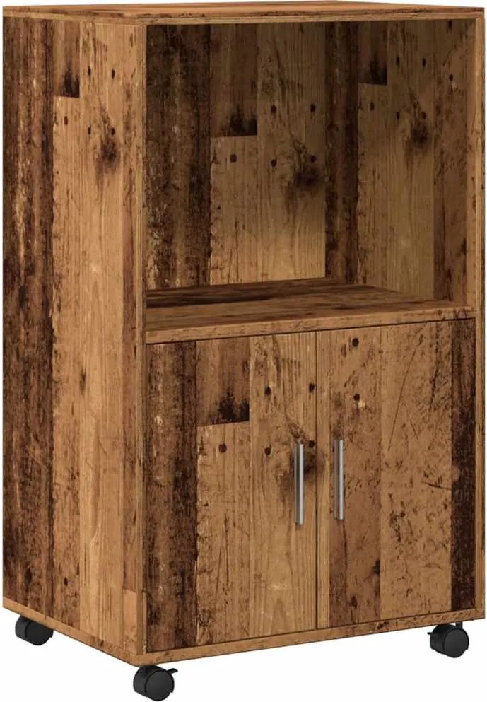 vidaXL Dulap cu roți, lemn vechi, 55x40x91 cm, lemn prelucrat