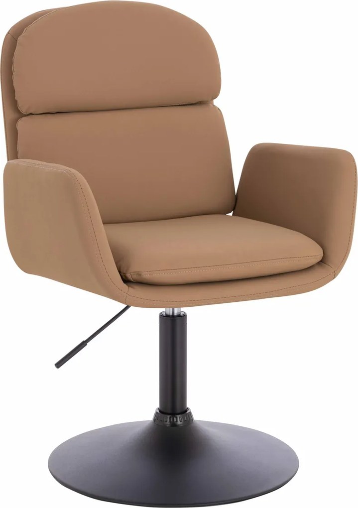 HR480N Scaun Caramel Piele Ecologica Premium Soft cu Bază Neagră