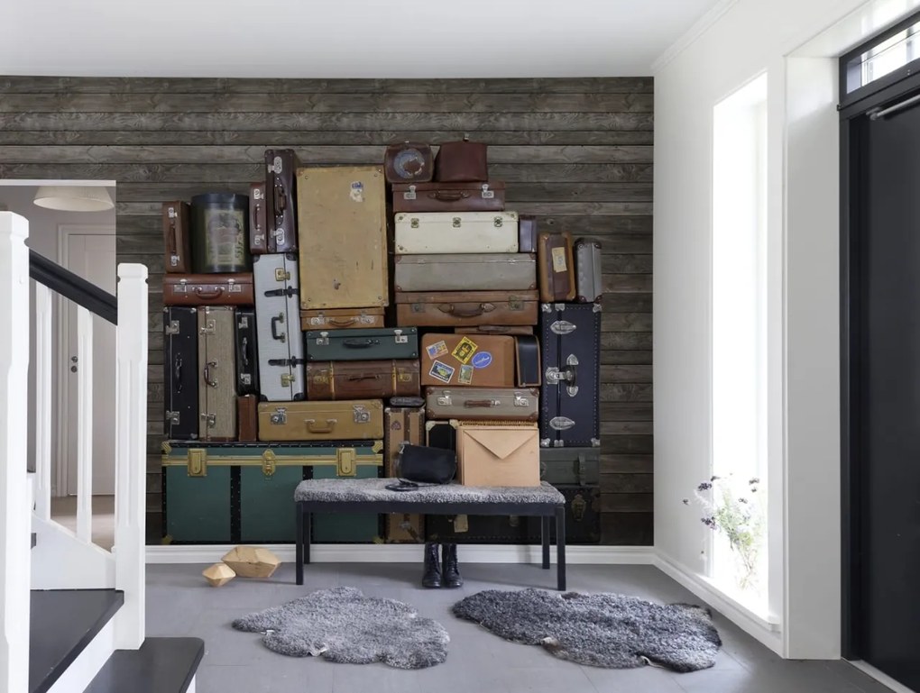 Tapet Stacked Suitcases, Heap, repetitiv, Rebel Walls