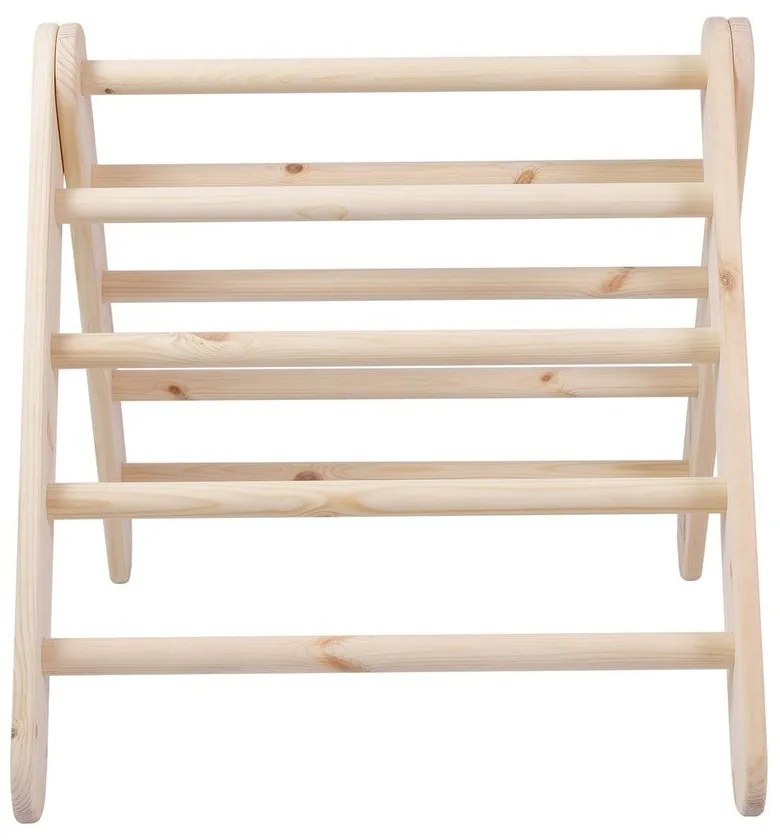 Triunghi Pikler de cățărat în culoare naturală din lemn de pin 60x60x60 cm Montessori – Meowbaby