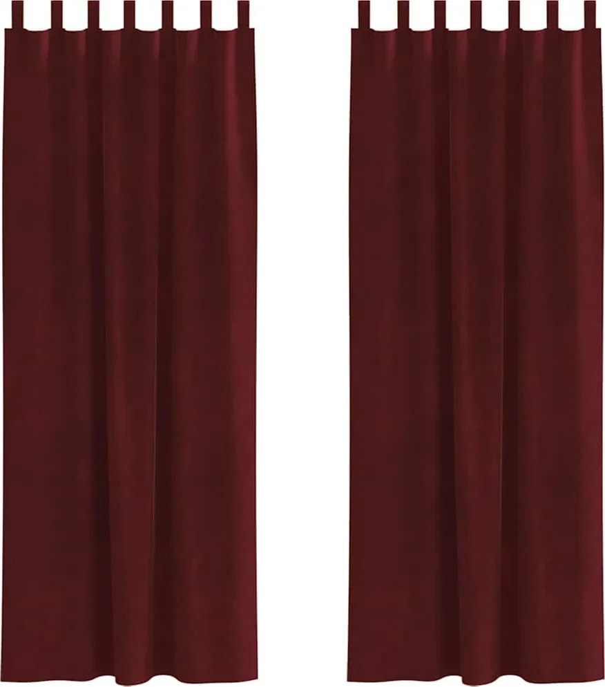 vidaXL Perdele opace 2 pcs Roșu Vin 140 x 260 cm Catifea