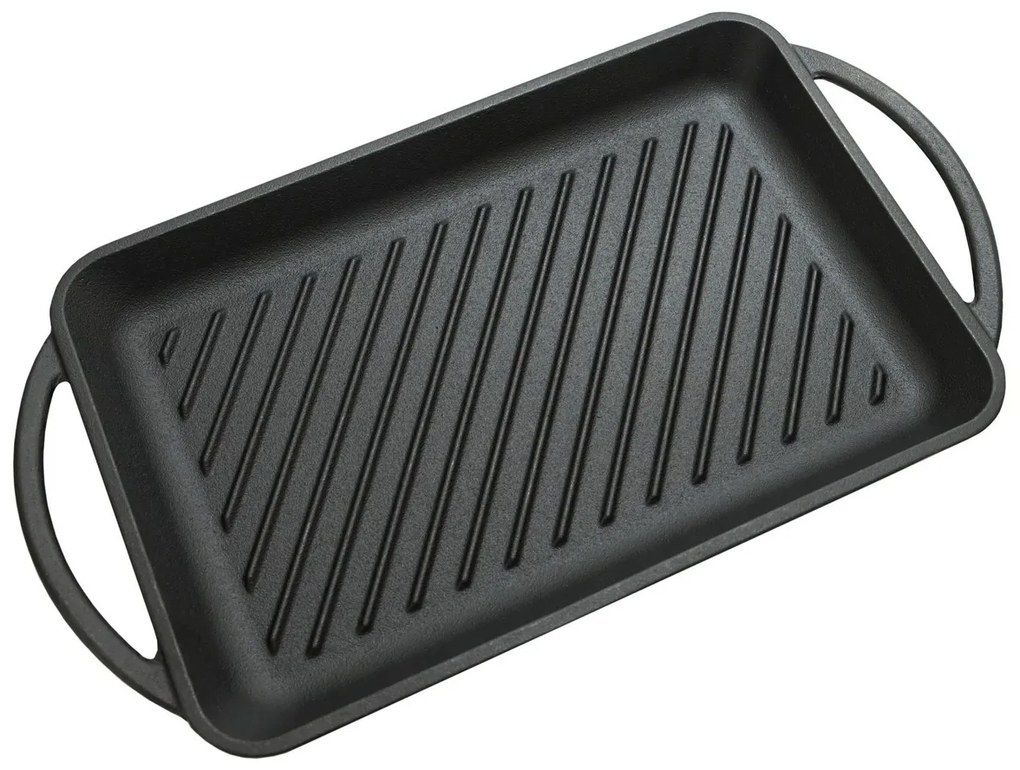 Tigaie grill cu mânere Cattara 13062 din fontă, 33x 21,5 cm