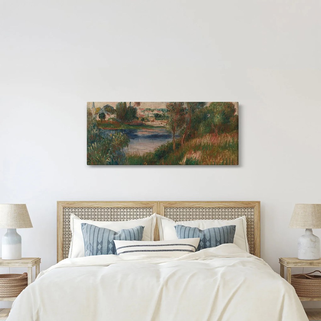 Tablou - Auguste Renoir, Landscape at Vetheuil, reproducere (120x50 cm)