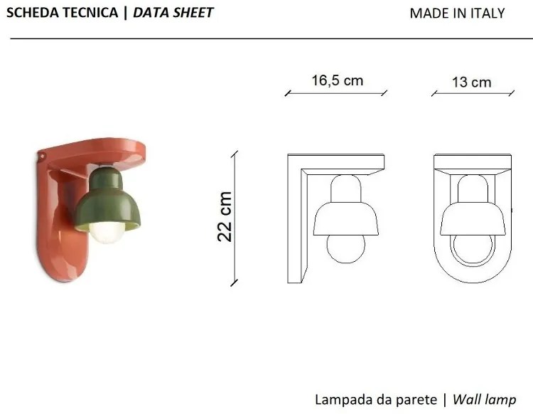 Aplica de perete din ceramica design italian realizata manual BERIMBAU