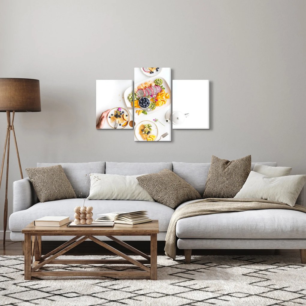 Tablou cu farfurie cu fructe pe masă (90x60 cm)