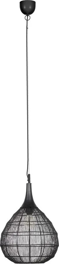 Lustră negru-mat cu abajur din metal Soraya – Trio