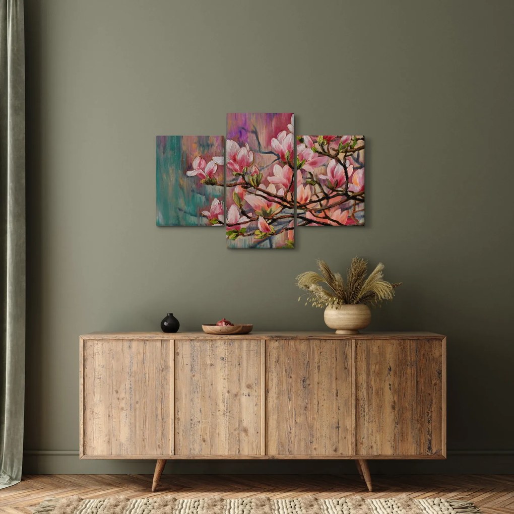 Tablou - Pictură în ulei, Sakura în floare (90x60 cm)