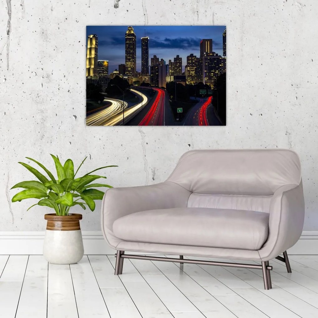 Tablou cu orașul nocturn (70x50 cm)