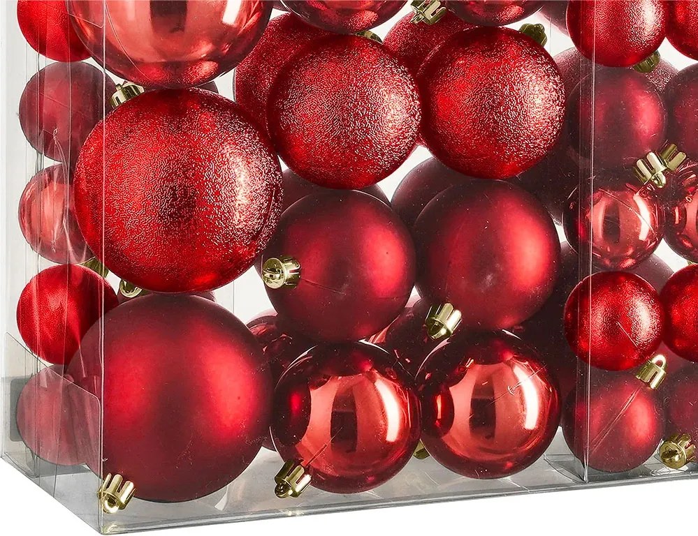 Set de ornamente de Craciun STARLIGHT 46 buc., rosu