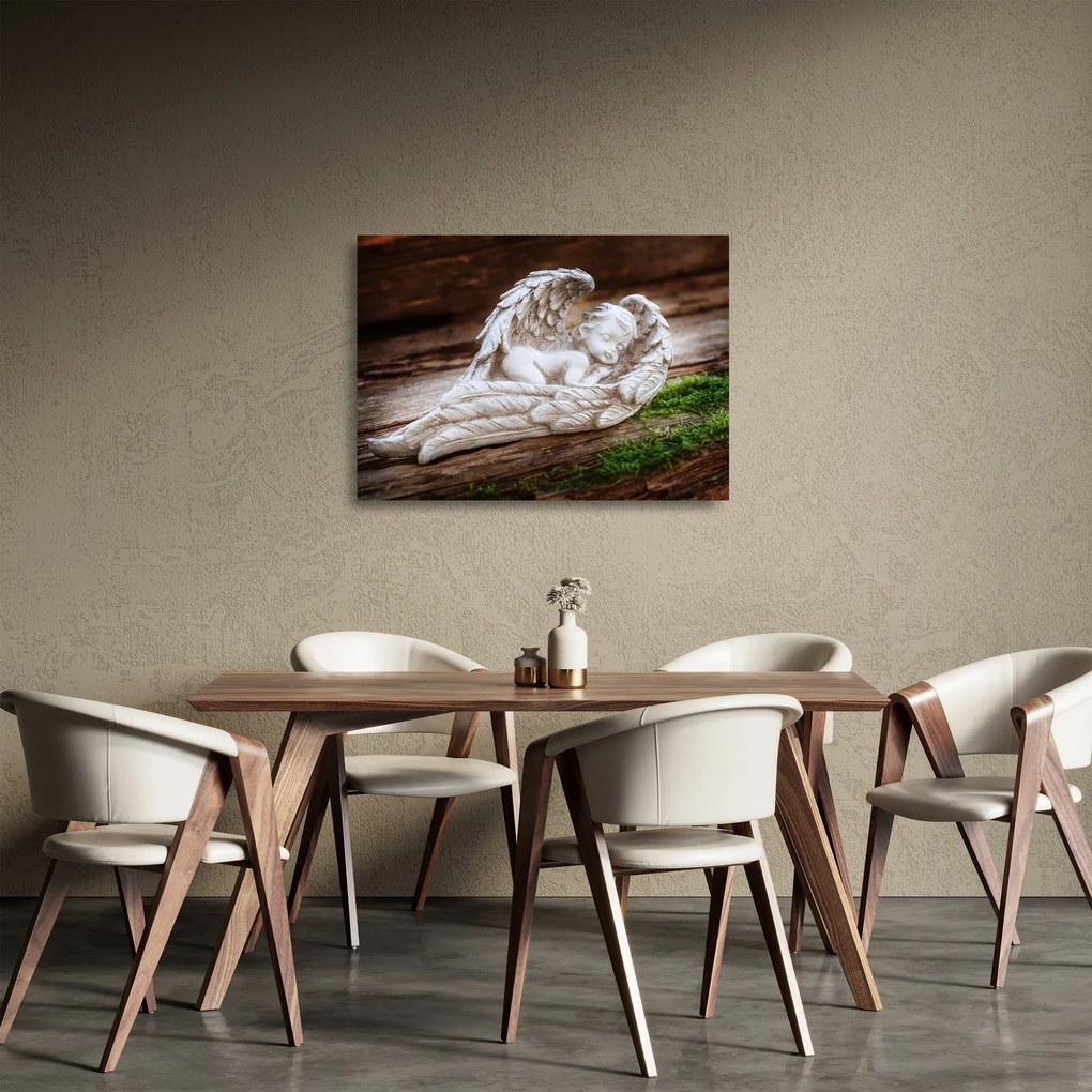 Tablou pe sticlă - Îngeraș dormind (70x50 cm)