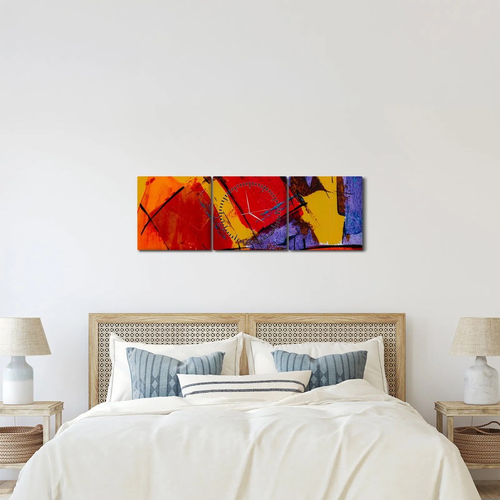 Tablou cu abstracție (cu ceas) (90x30 cm)