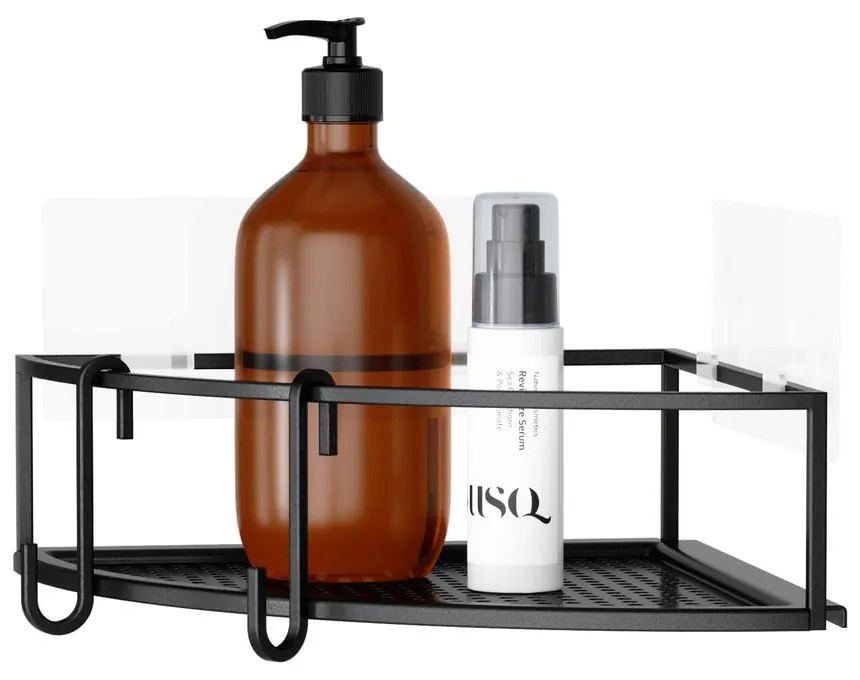 Rafturi negre de colț autoadezive din oțel 2 buc. Cubiko – Umbra