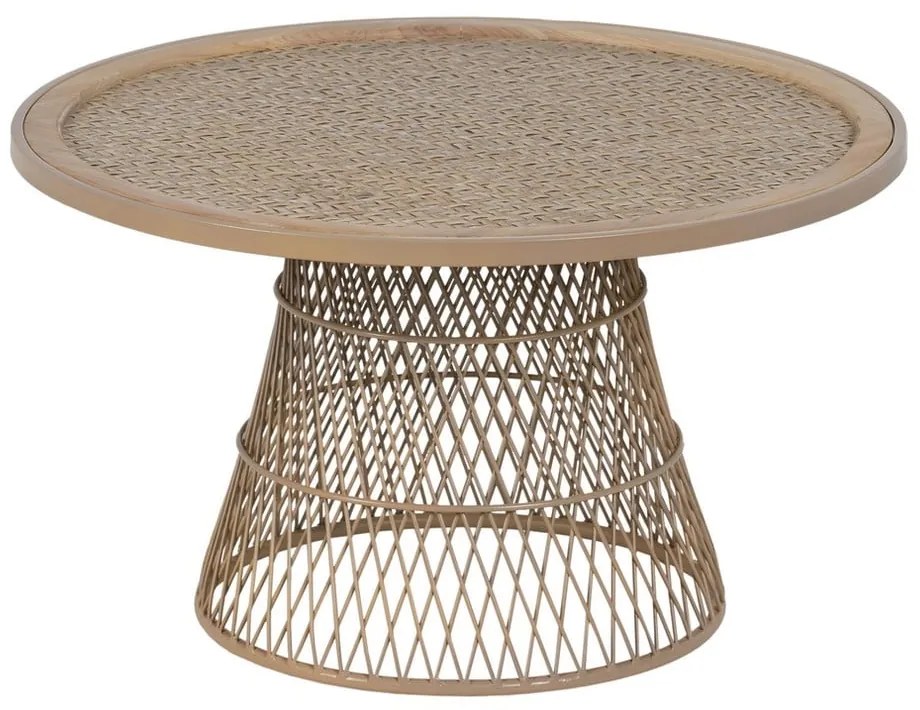 Măsuță de cafea în culoare naturală rotundă din ratan ø 70 cm – Ixia