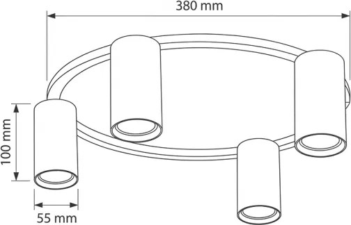 Brilagi - Plafonieră LED RGBW reglabilă SELE 4xGU10/6,5W/230V neagră