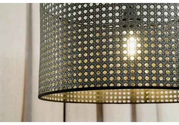 Lustră pe cablu ROLLER Duolla RATTAN 1xE27/15W/230V d. 45 cm negru