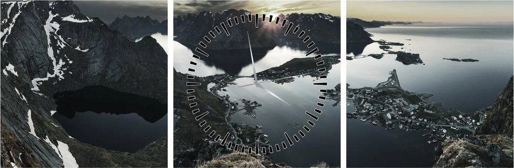 Tablou - Munții norvegieni (cu ceas) (90x30 cm)