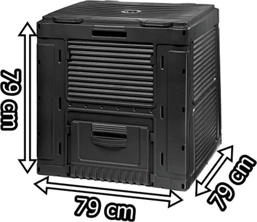 Composter electronic, fără bază, 470 l, negru