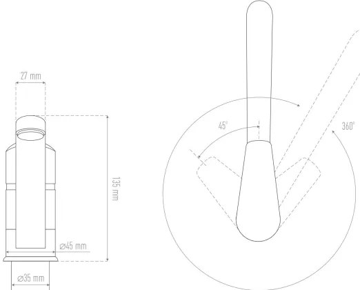Baterie de chiuvetă ALVEUS 1130434 NINA 13,5 cm negru