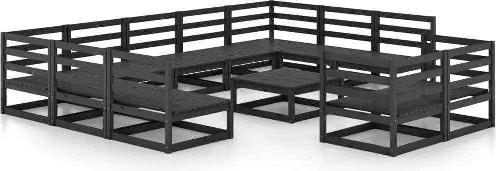 vidaXL Set mobilier de grădină, 12 piese, lemn masiv de pin