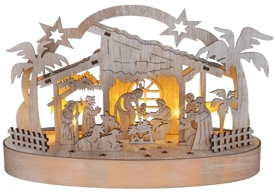 Decorațiune LED de Crăciun Solight 1v275 LED/2xAA/alb cald scena nașterii