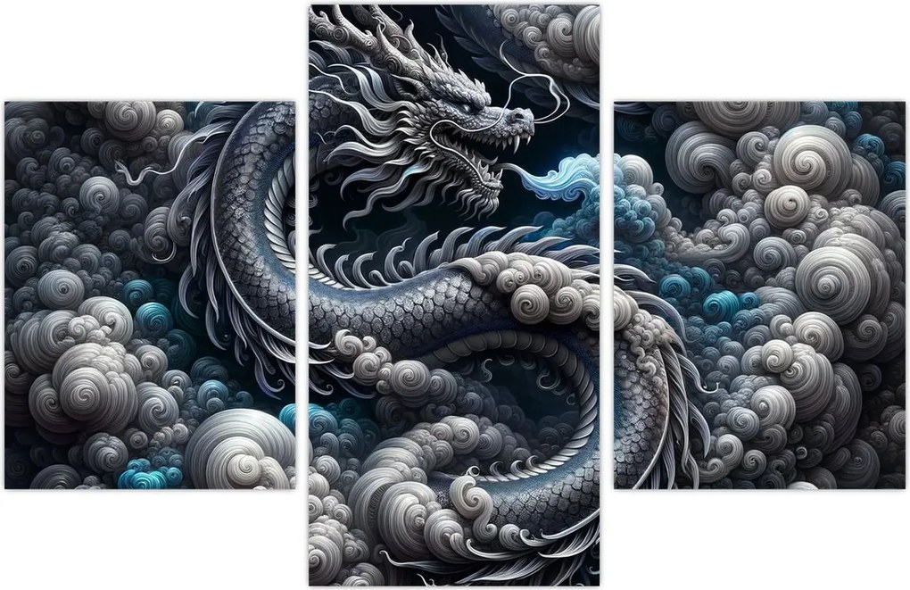 Tablou – Dragon în fum (90x60 cm)