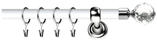 Galerie duo - KULA CRISTAL /19 - ALB LUCIOS + INOX (Alege marime: 400 cm)