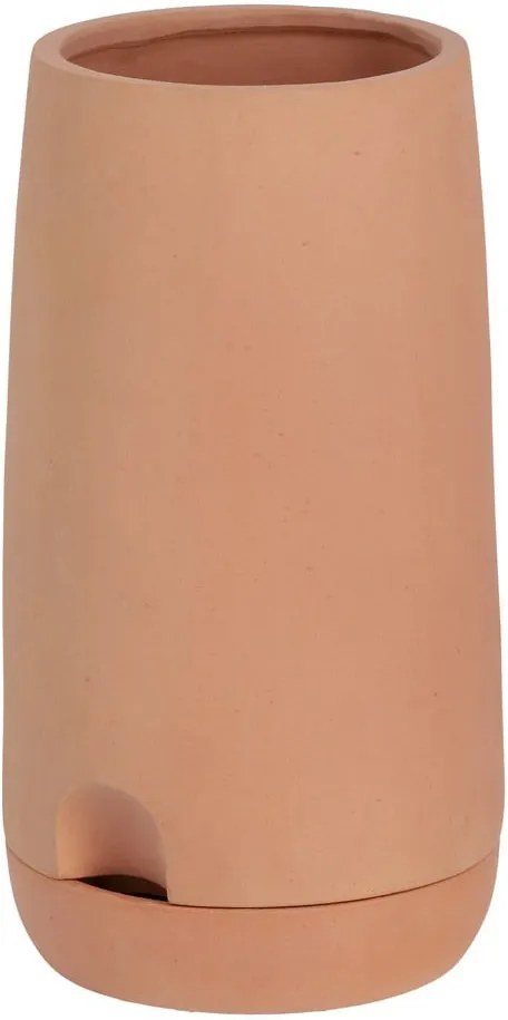 Ghiveci din teracotă cu sistem auto-irigare și bol La Forma Lelis, înălțime 50 cm